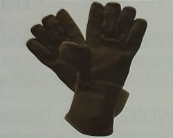 Leather Hand Gloves  Stiched with Kevlar Thread Temperature 200 C  Size: 30 to 42 CM