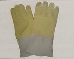 Aramid / Heat Resistant Leather Gloves Stiched with Kevlar Thread Temperature 400 to 500 C  Size: 30 to 42 CM