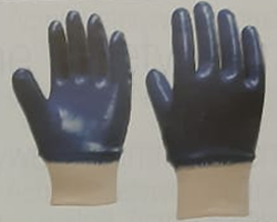 Nitrile Full Coated Gloves with Knitted Wrist  Quality: Light / Medium / Heavy Size: S/M/L Colour:Blue Coating