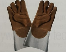 Heat Resistant Welding Gloves  Quality: Heavy  Size: 25 to 40 CM Colour:Brown