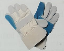 Spilt Canadian Gloves with Reinforcement  Quality: Light / Medium / Heavy  Size: 25 CM Colour:Blue, Yellow, Green